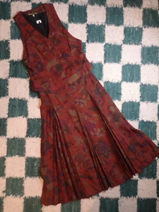Unworn Vintage 80s two piece co-ord set ladies size 10uk Brown Floral Autumnal - Picture 1 of 15