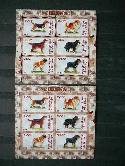 Dogs # Congo 2011 MNH 2x m/s (perf. + imperf.) #s949 - Image 1 of 1