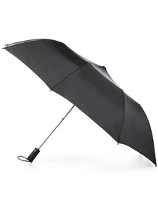 Paraguas de lluvia de golf abierto automático de un toque ventilado con dosel reciclado con protector solar negro - Imagen 1 de 4