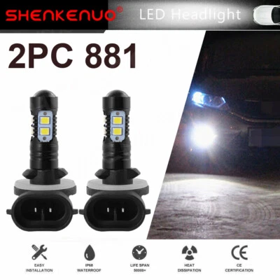 1 Pair 881 LED Fog Light Driving Bulbs 862 886 889 894 896 898 Xenon White 6000K - Image 1 of 4