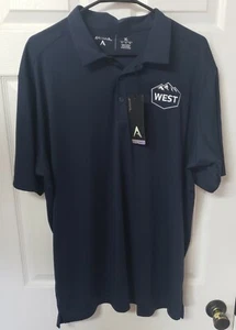 New Antigua Mountain West Conference Polo Shirt Men's XL Navy Blue Capital One - Picture 1 of 6