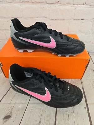 Nike JR Premier 3 FG-R Youth Soccer Cleats Black Rose Silver White US Size 2.5Y - Image 1 of 4