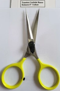 Fly Tying SCISSORS TUNGSTEN CARBIDE " Razor Scissors 5" " Yellow - Foto 1 di 4