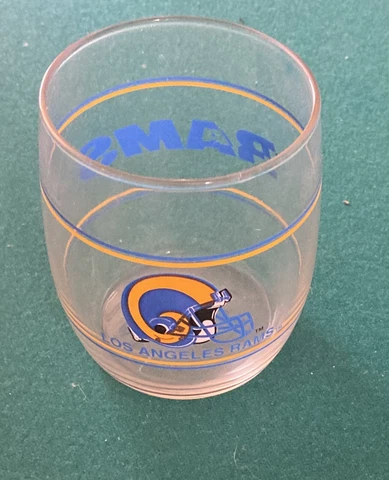 Vintage Los Angeles Rams 8oz Drinking Glass. NFL Officially Licensed Product Cover