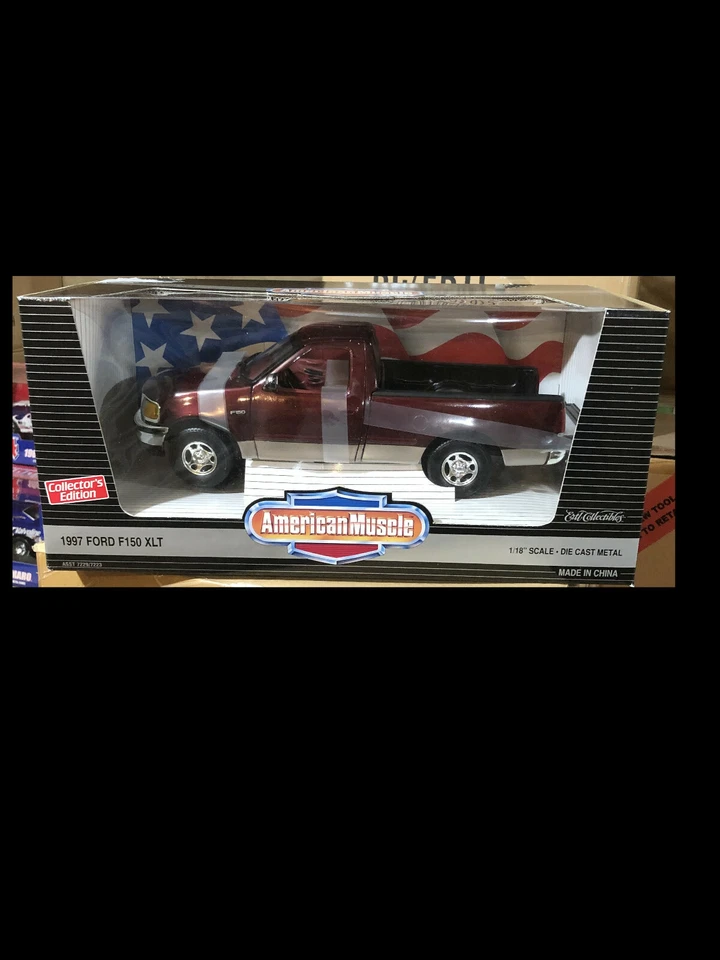 Ford F150 XLT Truck Ertl American Muscle Burgundy Red 1997 Die Cast 7223 1995