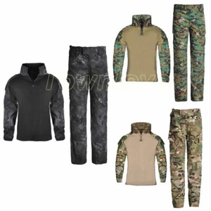 Kids Tactical Combat Uniform Sets Boys Girls Shirt Trousers Military BDU Uniform - Picture 1 of 28