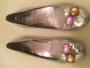 silver sparkly ballet pumps