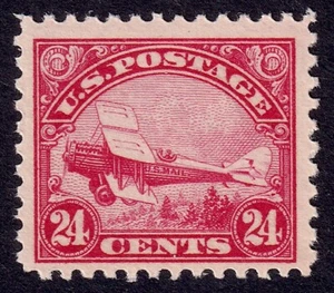 US Scott C6, 1923 Dehavilland Biplane, 24c carmine, NH MINT *Certified* - Picture 1 of 2