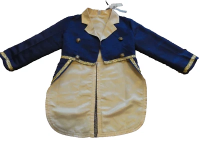 NUEVA CHAQUETA IEFiEL NIÑOS AZUL Y DORADO SATINADO PRÍNCIPE ENCANTADOR TALLA 4T Foto 1 de 4