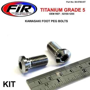 FIR TITANIUM FOOT PEG BRACKET MOUNT BOLTS 1989-2004 KX 500 89 KX 125 250 - Bild 1 von 3