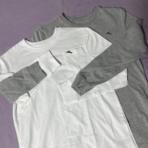 Tommy Bahama Boys Solid Long Sleeve Shirts Gray & White XL (14) Lot Of Two (2) - Picture 1 of 10
