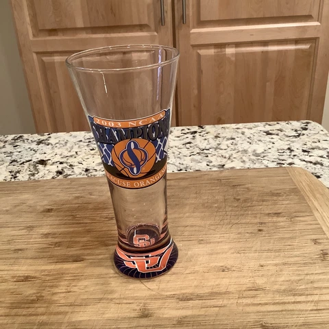 2003 Syracuse University Basketball Championship Glass-Never Used Free Shipping Cover