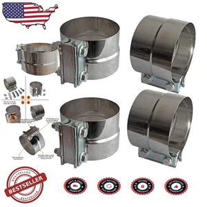 Heavy Duty 5" Exhaust Pipe Clamps 4 Pack 304 Stainless Steel Lap Joint Band - Bild 1 von 8