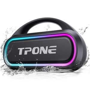 Portable Bluetooth Speaker, 30W Peak, 12H Playtime, IPX5 Waterproof with Ligh... - Picture 1 of 8