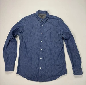 Banana Republic Para hombres Grande Calce Ajustado Denim Botón Camisa Vaquero Trabajo Aire Libre Azul - Imagen 1 de 3