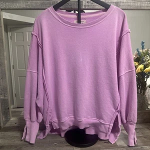 Felpa We The Free Free People Camden, difetto/macchie davanti oversize XS rosa - Foto 1 di 9