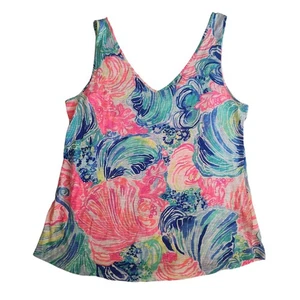 Camiseta sin mangas Lilly Pulitzer cuello en V talla grande Gigi Beach Please - Imagen 1 de 4