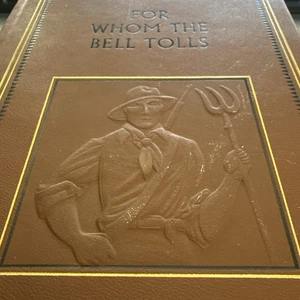 1970 For Whom The Bell Tolls Ernest Hemingway Leather Book Great Easton Press - Picture 1 of 4