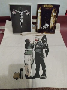 Bansky 2x Wall Art  & Tote Bag Collection Gift - Picture 1 of 8