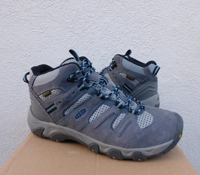 BOTAS DE SENDERISMO DE CUERO IMPERMEABLES KEEN GRIS HEADOUT, MUJER US 10/ EUR 40.5 ~NUEVAS Foto 1 de 4