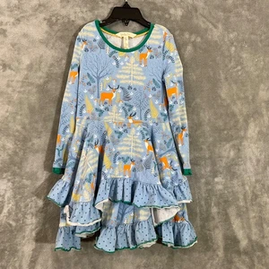 Matilda Jane Neck of the woods tiered ruffle Dress Girls Size 4 Blue - Picture 1 of 9