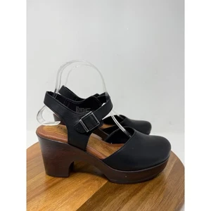 Boc Natasha schwarze Damen-Sandalen Leder Knöchelriemen Plateau Keilabsatz 7M - Bild 1 von 9