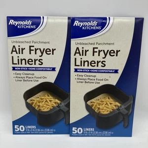 (2) Reynolds Kitchens Air Fryer Liners Disposable, Unbleached Parchment Brown - Picture 1 of 2