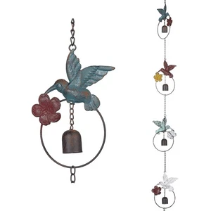 Cadena de Lluvia Colibrí y Campana Llamada 8.5' Longitud, Colgante Exterior Jardín O... - Imagen 1 de 5