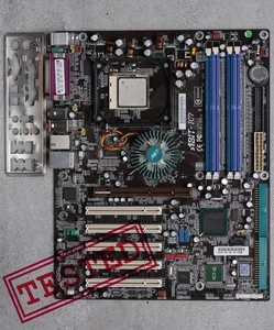 PGA478 Abit IC7-G i875P chipset MoBo with CPU P4 3.2 GHz, I/O shield & cables - Picture 1 of 23