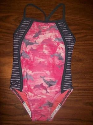 Little Girls SPEEDO 1-Pc Swim Suit Swimsuit - Sz 4 - New NWT MSRP $40 - DOLPHINS - Image 1 of 3
