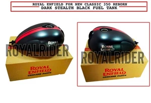 ROYAL ENFIELD NEW CLASSIC 350 REBORN '' DARK STEALTH BLACK FUEL TANK,, - Picture 1 of 10