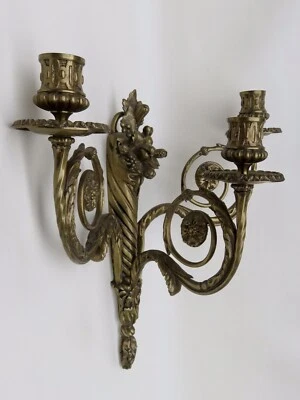 Wall Sconce Candle Holder Candelabra Bronze 3 Arm Ornate - Image 1 of 4