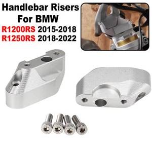 Handlebar Risers For BMW R1200RS 2015-2018 R1250RS 2018-2022 Aluminum Silver - Picture 1 of 10