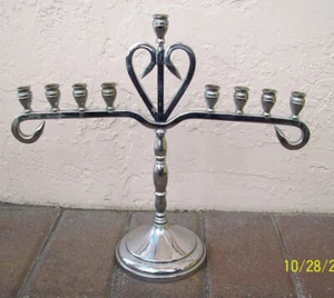 Large Vintage Chrome Plated HANUKKAH Menorah ~ Made In NY By SOGOMA - Picture 1 of 6