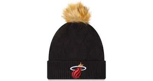 Women's New Era Miami Heat Snowy Knit Hat with Pom Winter NWT - Picture 1 of 1