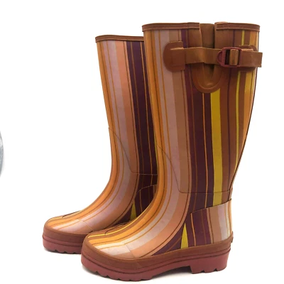 Smith Hawken Botas de Lluvia de Goma Talla 5 Jardinería Impermeables Rosa Raya Vástago de Acero Foto 1 de 4