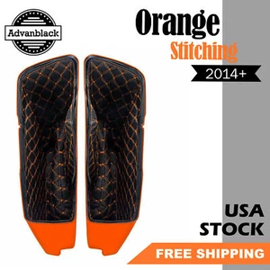Advanblack Stretched Saddlebag Liner Orange Stitching Liner Kit For Bottoms 14+ - Picture 1 of 15