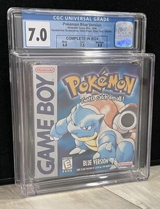 Pokemon Blue Game Boy Color CGC 7.0 Graded CIB Nintendo Complete in Box Not WATA