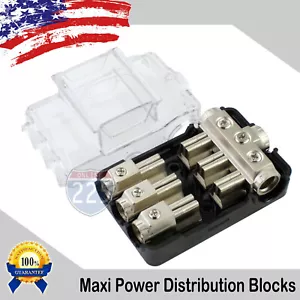 12 VOLT MAXIFUSE  DISTRIBUTION BLOCK (3) 2/4 GA IN THREE 4/8 GAUGE AWG OUT - Picture 1 of 2