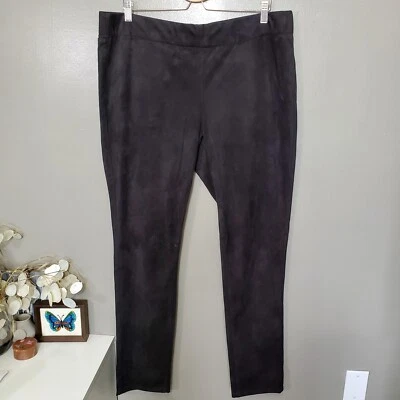 NYDJ Leggings Talla 16 Largos Negros Imitación Gamuza Informales Cómodos Elastizados Pull On Foto 1 de 4