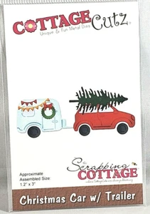 Christmas Car Trailer Camper RV Tree Wreath Camping CottageCutz Metal Die CC-942 - Picture 1 of 1