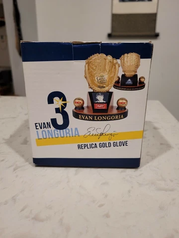 EVAN LONGORIA - Tampa Bay Rays 2010 replica gold glove still in box Cover