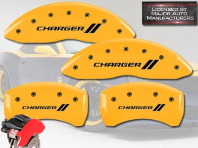 2011-2023 道奇充电器 // R/T 前 + 后黄色 MGP 刹车盘卡钳盖 — 第 1/4 张图片