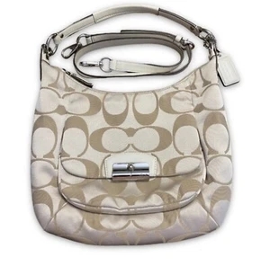 Coach Kristin Large C Signature Hobo Satchel & Shoulder Bag Champagne F22301 - Picture 1 of 11