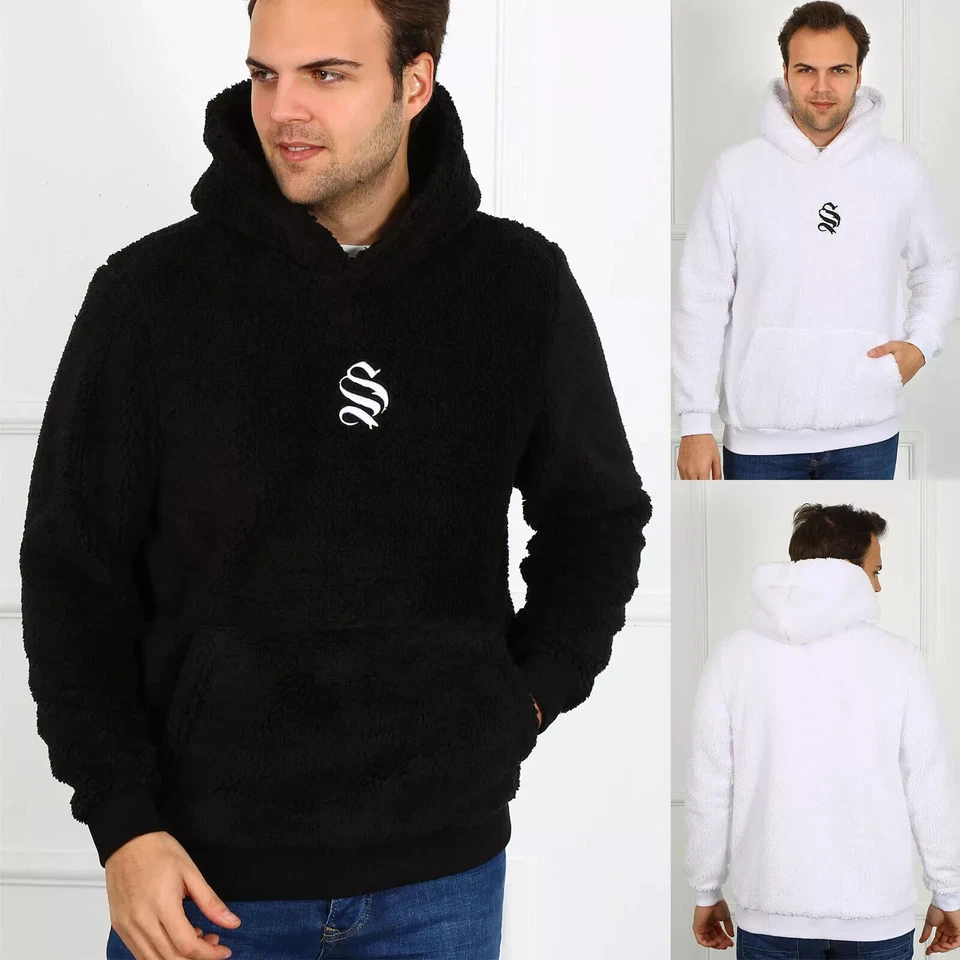 Sinners Attire Mens Fleece Fur Hoodie Designer Hooded Sweatshirt Pullover Hoody - Image 1 of 1