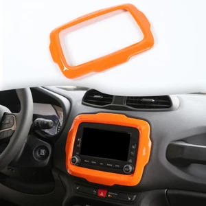 Centre Console GPS Audio Navigation Cover Trim For Jeep Renegade 2015-17 Orange - Picture 1 of 8