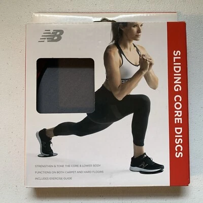 Discos de núcleo deslizantes New Balance Deslizadores de entrenamiento Fitness Ab Negro/Gris Ejercicio Foto 1 de 2