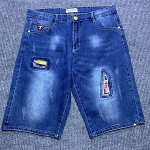 Cattle Pope Jeans Denim Shorts Men's 38x13 Embroidered Patch Embellished HipHop - Picture 1 of 21