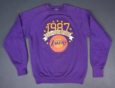 Vintage NBA Chanpions 1987 Los Angeles Lakers Long Sleeve Sweatshirt M Cover
