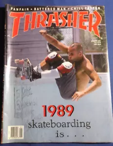 THRASHER MAGAZINE JANUARY 1989 JAY ADAMS COVER AND CENTER THRASH A THON - Foto 1 di 9